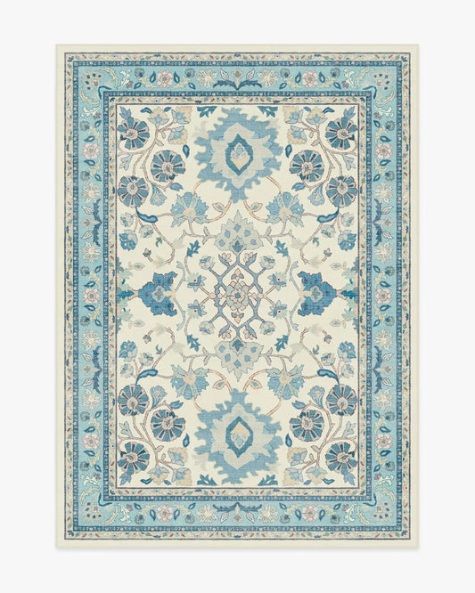 Calabria Cream & Light Blue Rug