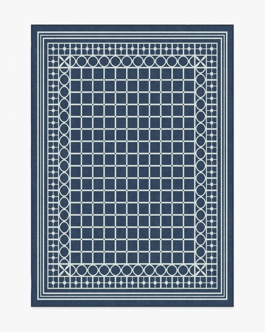 Palm Beach Navy Rug by Gray Malin