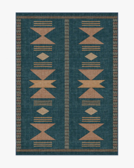 Lark Blue & Rose Rug