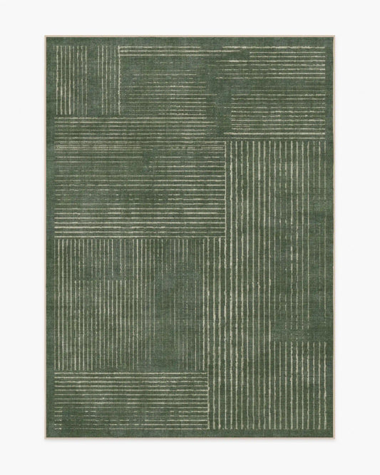 Linear Oasis Green Rug