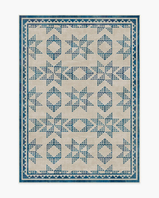 Louisa Cream & Blue Rug