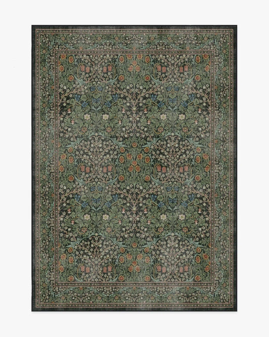 Blackthorn Forest Green Rug by Morris & Co.