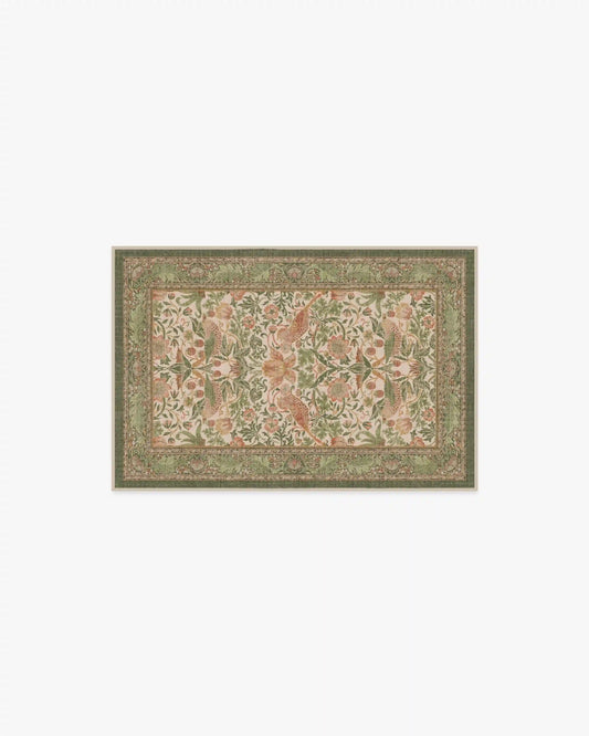 Strawberry Thief Sage & Rose Rug by Morris & Co.