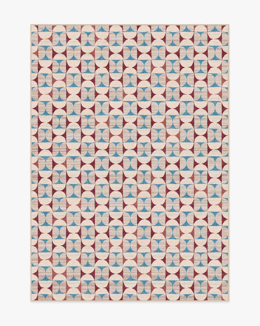 Orana Red & Light Blue Rug