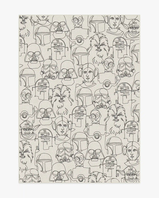 The Saga White & Black Rug