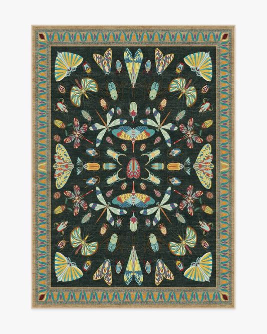 Flutterby Charcoal Rug by Iris Apfel