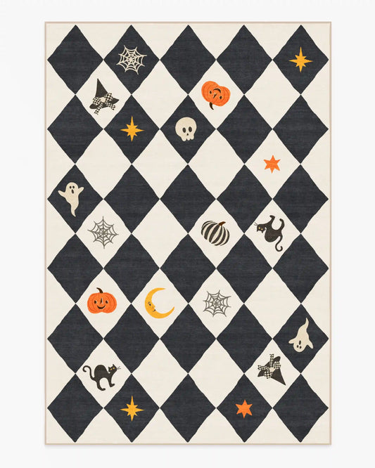 Halloween Harlequin Ivory & Charcoal Rug