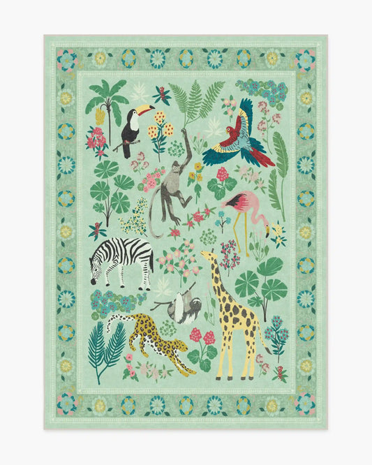 Jingle Jungle Sage Rug by Iris Apfel