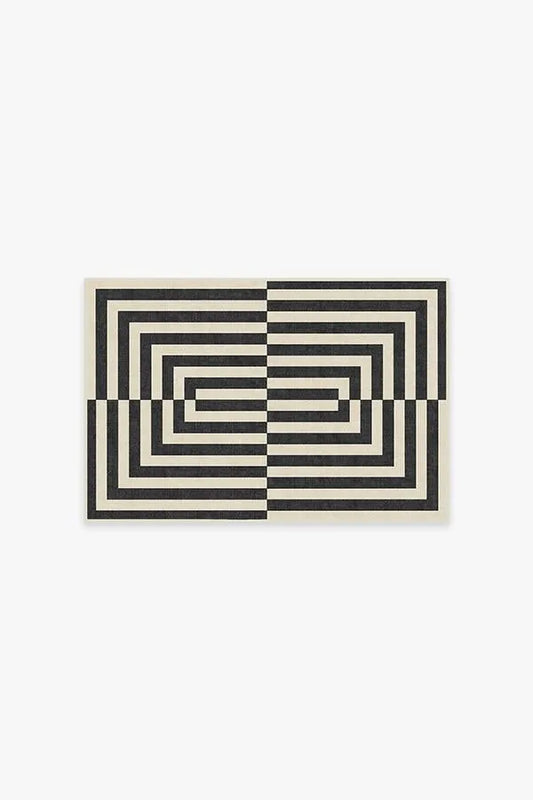 Op Art Charcoal Rug by Jonathan Adler