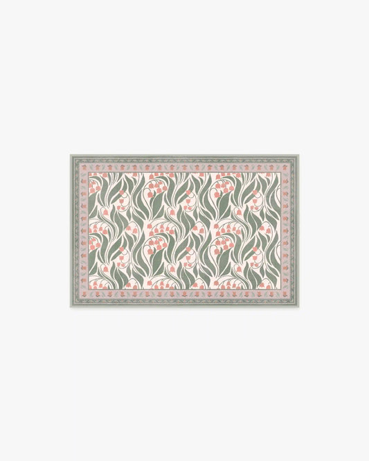 Lila Cream & Coral Rug