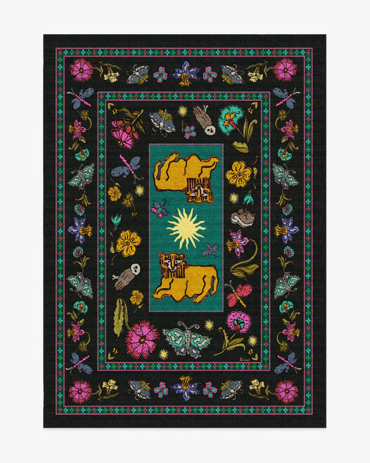 Lion’s Cub Charcoal Multicolor Rug by RIXO