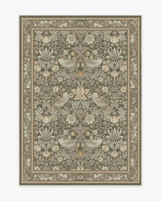 Strawberry Thief Stone Gold Rug by Morris & Co.