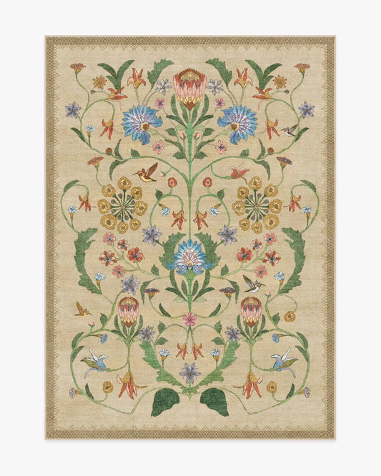 Protea Natural Rug by Iris Apfel