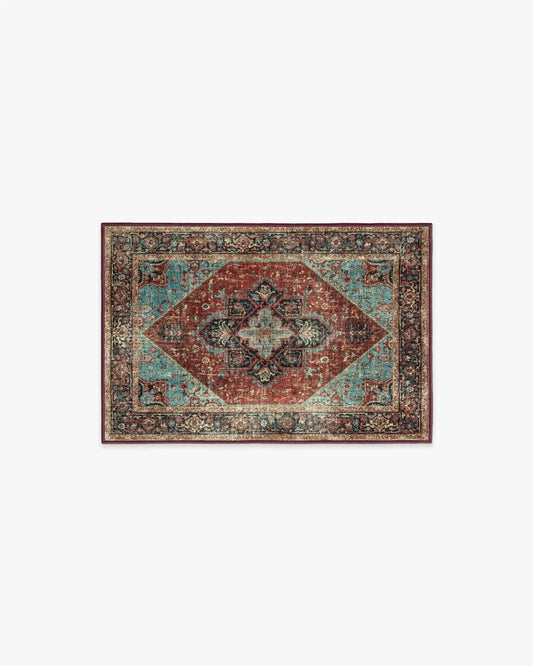 Santiago Crimson & Light Blue Rug