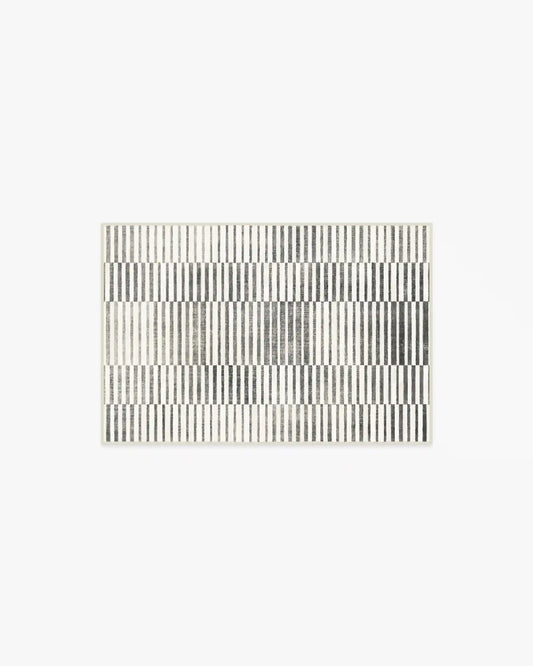 Shadow Stripe Black & Cream Rug