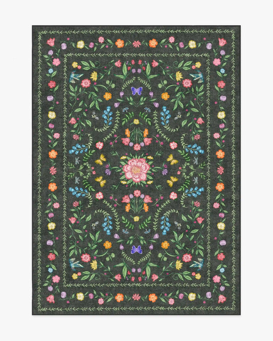 Springtime Lullaby Charcoal Multicolor Rug