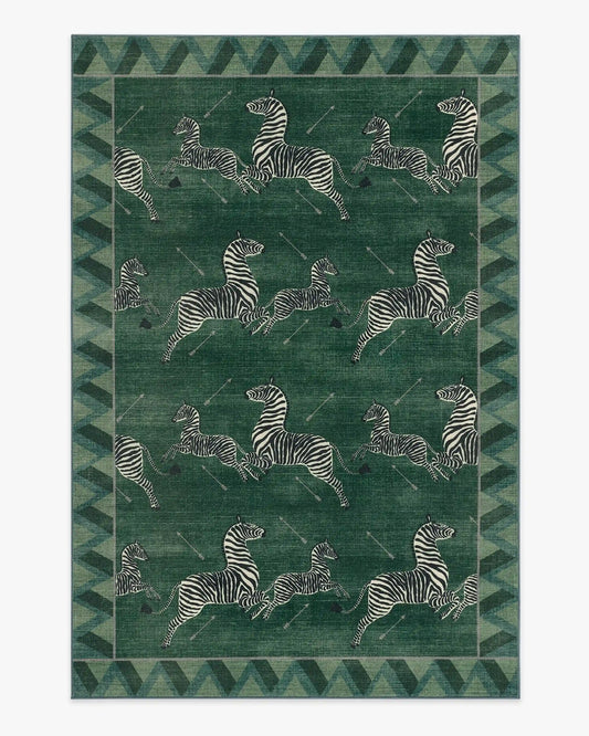 Zebras Green Rug by Scalamandré